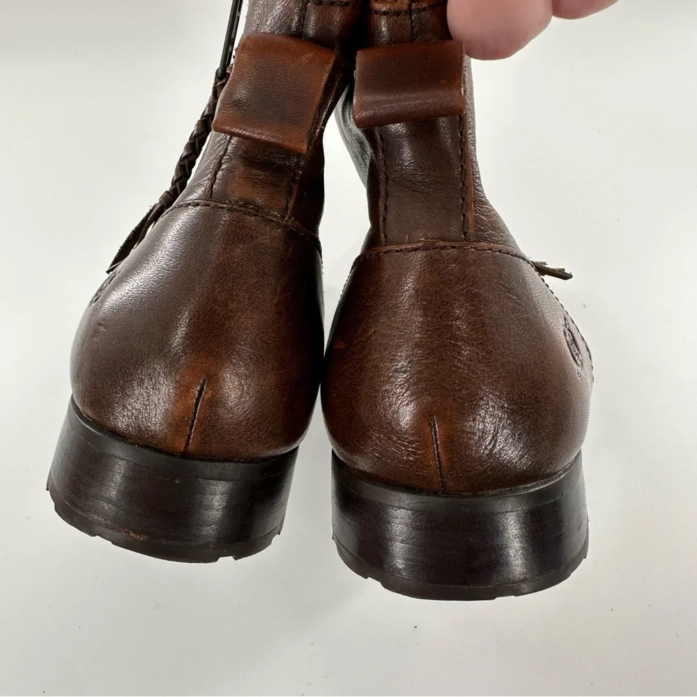 Born ankle booties size 7 38 M/W brown leather western rodeo zip down boots